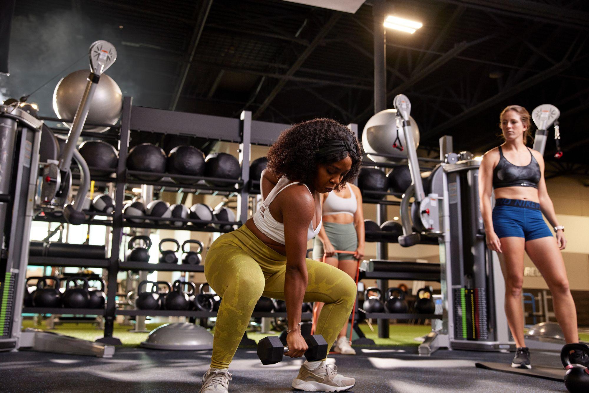 advance dumbell workout on indoor turf