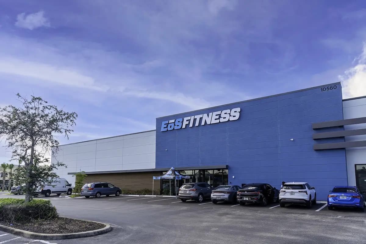 exterior shot of modern eos fitness gym in florida