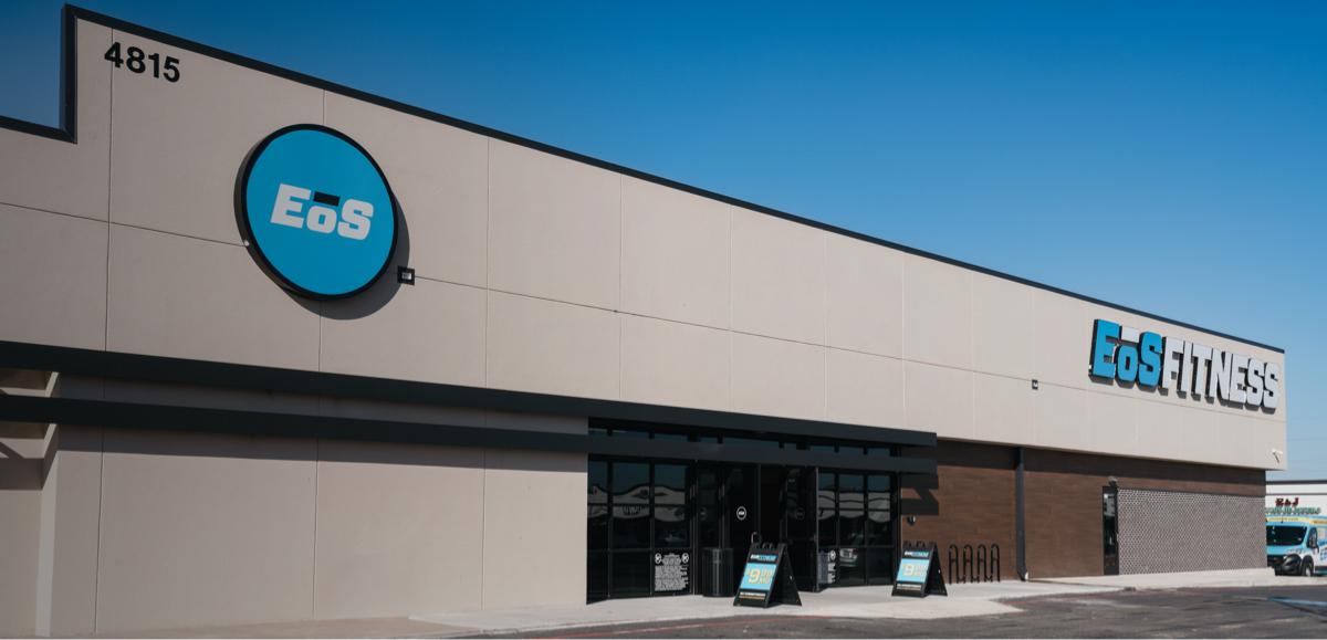 exterior shot of modern eos fitness gym
