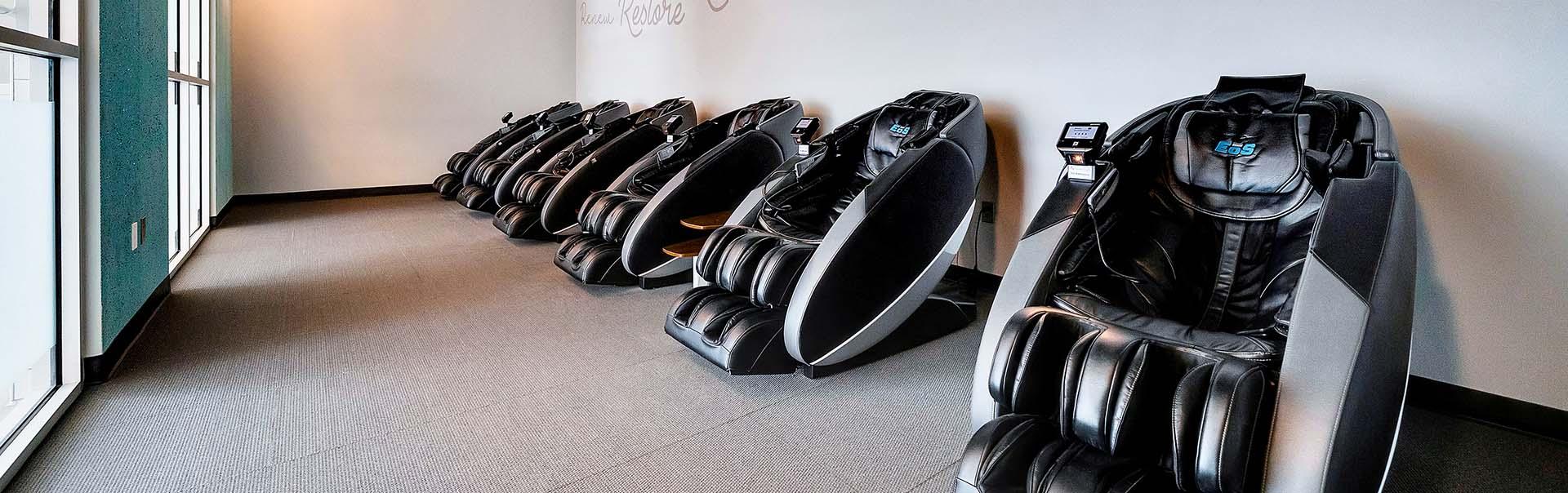 row of recovery chairs in a modern studio