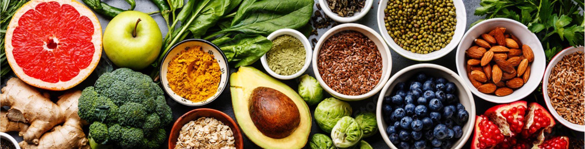 a multitude of healthy fruits and vegetables