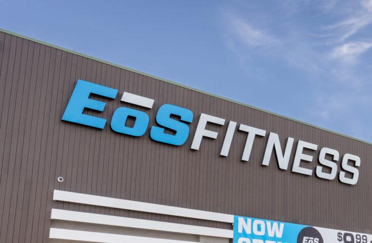 outdoor shot of a new eos fitness gym on a bright day