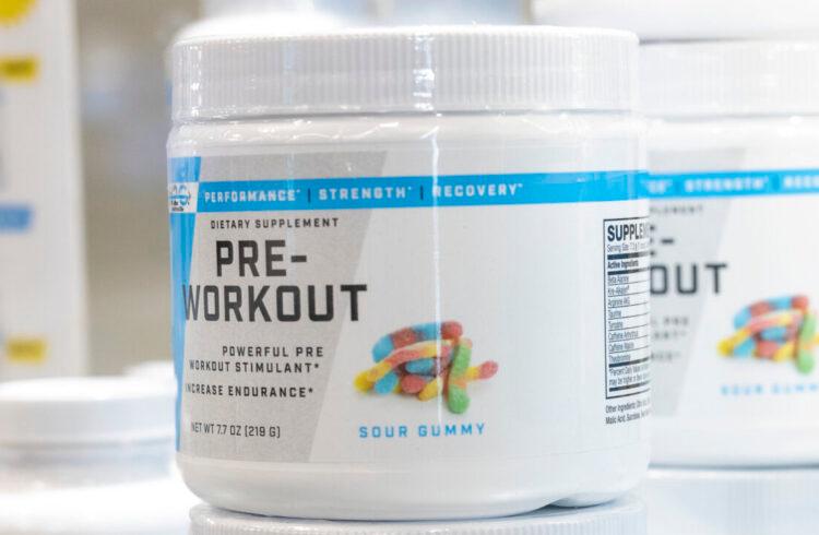 a container of pre-workout