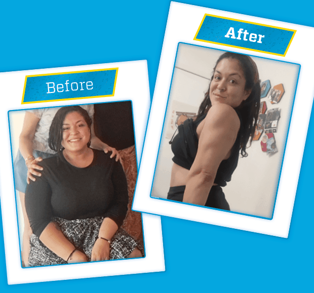 graphic of alexandra bs before and after progress