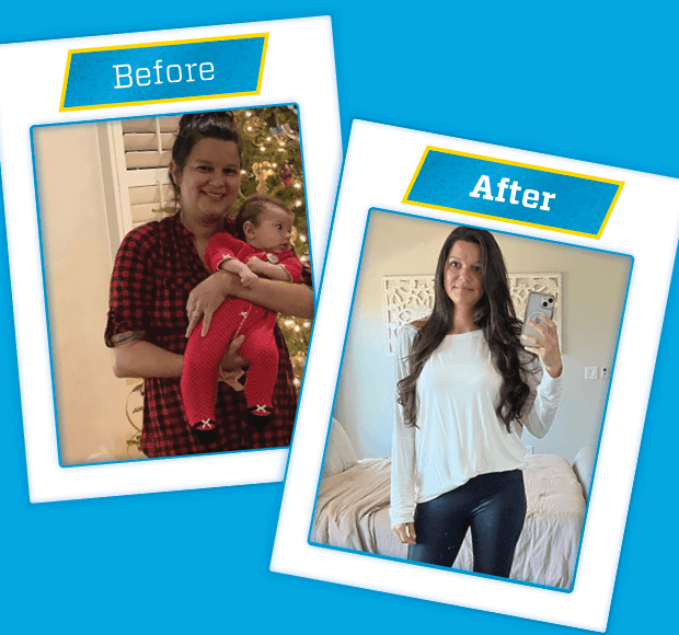 graphic of tanya bs before and after progress