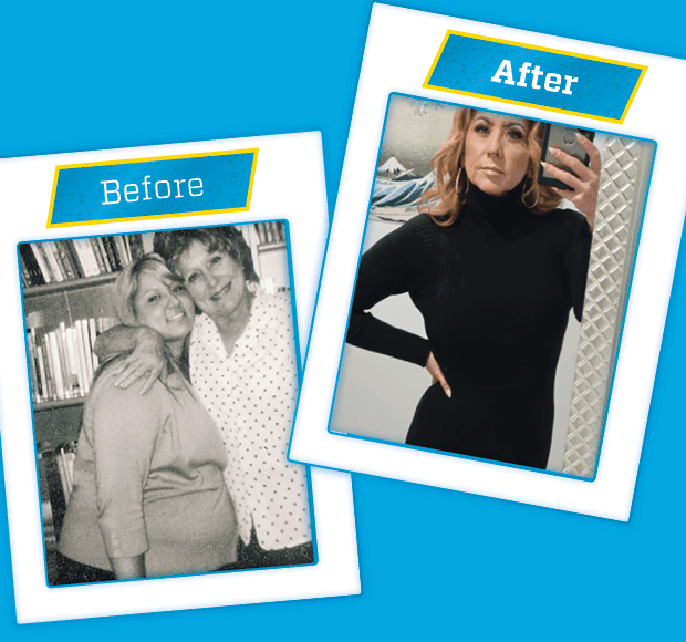 graphic showing Vladimira Cs before and after progress