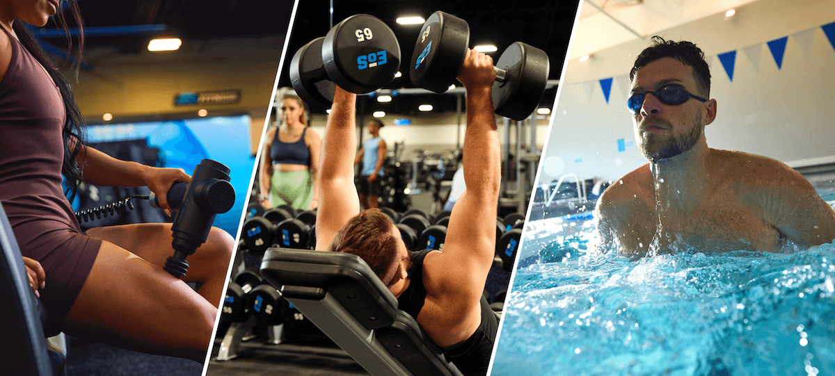 group shot of all the amazing amenities eos fitness has to offer