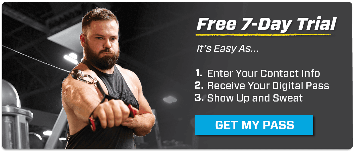 eos gym member workout out on their seven day free trial