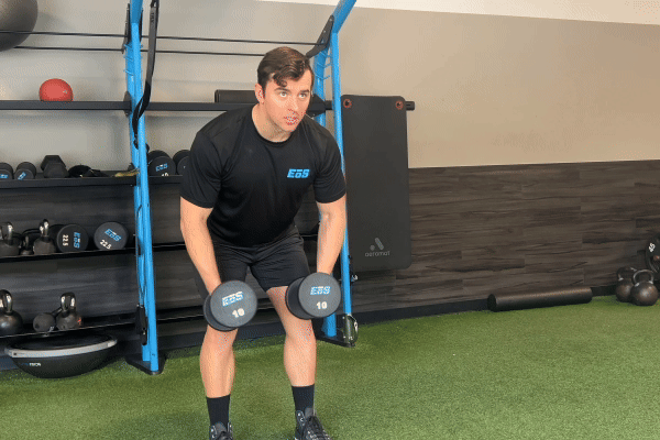 eos gym member doing reverse flys