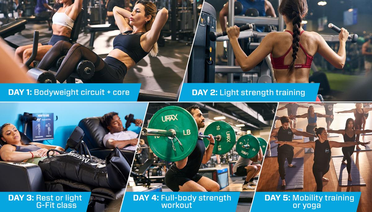 full week diagram for working out