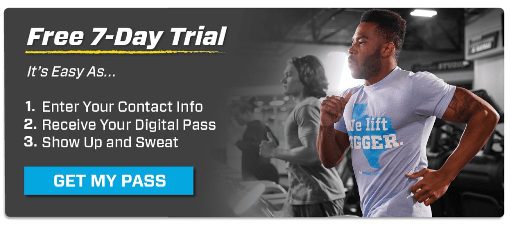 eos gym member running on treadmill