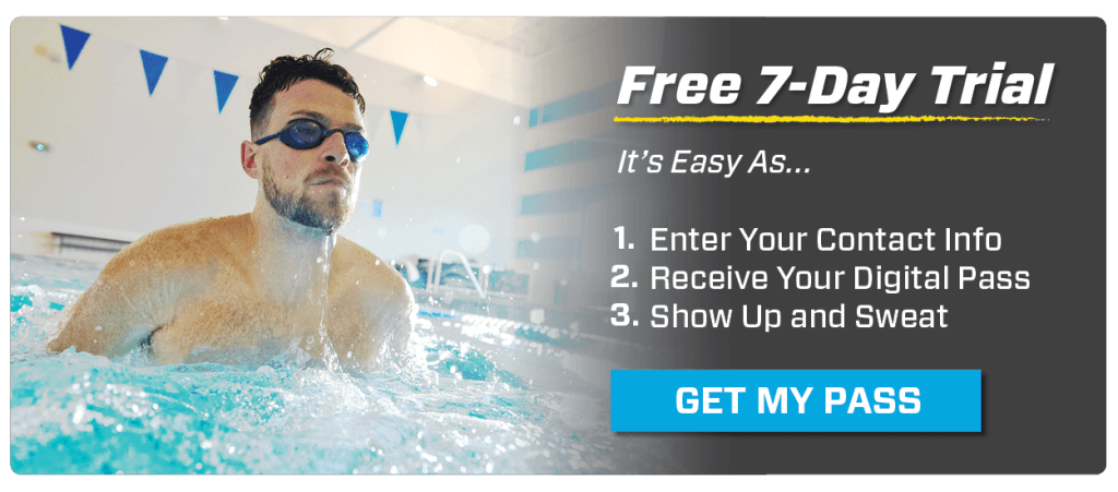 eos gym member training in pool