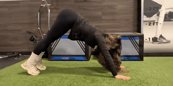 eos gym member doing a pike push up