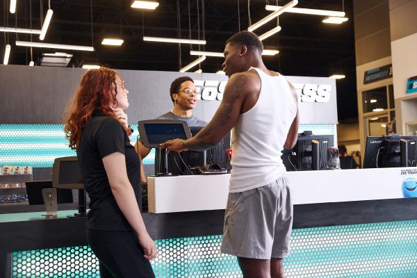 eos gym member checking in a good time