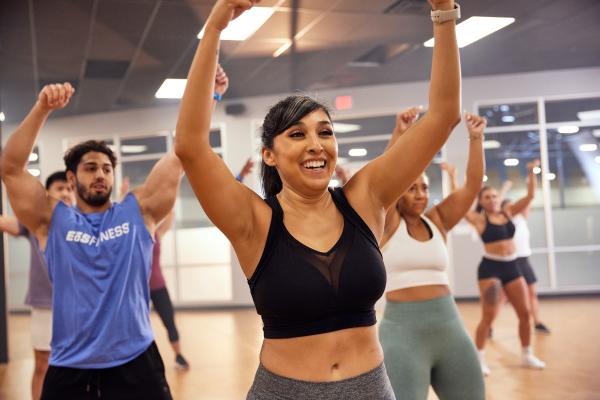 eos gym members attending a gfit class at eos