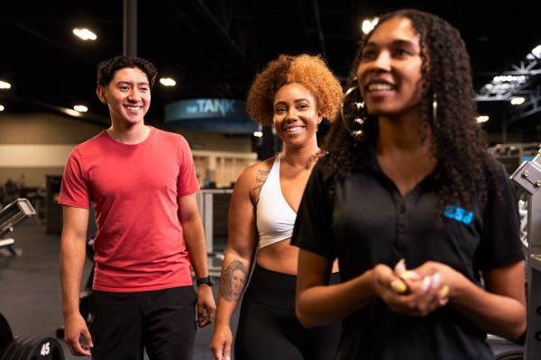 new eos gym members getting a tour of the place