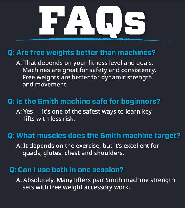 FAQ graphic on smith machine vs free weights