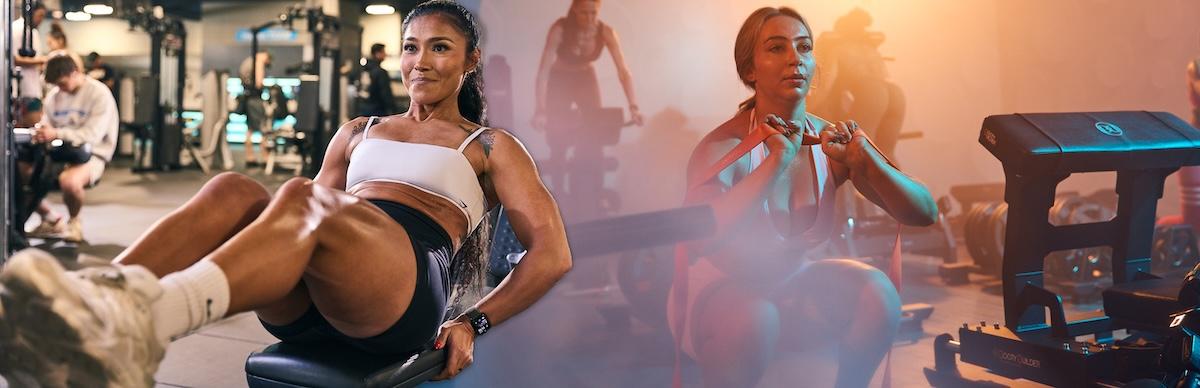 two eos gym members doing low impact exercises