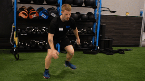 eos gym member doing skaters