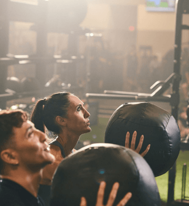 eos gym members performing hyrox exercises